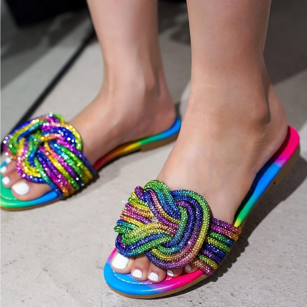 Rainbow Rhinestone Sandals - Picture 5 of 5
